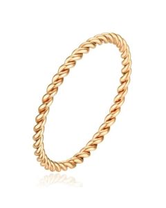 Gedraaide Elegante Dames Ring Edelstaal Verguld Goudkleurig