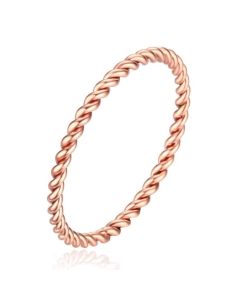 Gedraaide Elegante Dames Ring Edelstaal Verguld Rose kleurig