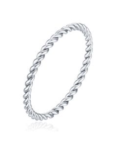 Gedraaide Elegante Dames Ring Edelstaal Verzilverd Zilverkleurig