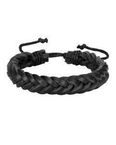 Gevlochten leren armband LGT Jewels Heren Zwart