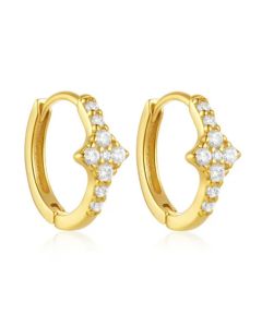 Gouden Elenza Oorbellen met Diamantjes – Luxe en Elegante Sieraden voor Dames