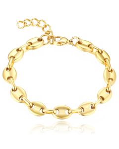 Goudkleurige Armband van Edelstaal met Schakels