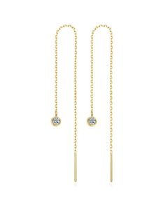 Goudkleurige Dames Ketting Oorbellen met Zirkonia