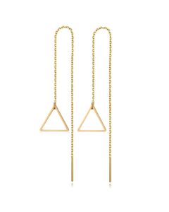 Goudkleurige Triangle Oorbellen Dames Ketting van Edelstaal