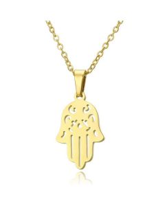 Goudkleurige dames ketting Edelstaal Verguld Fatima