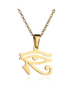 Goudkleurige dames ketting Edelstaal Verguld Oog van Horus