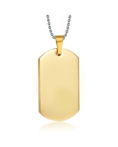 Goudkleurige Dogtag kettinghanger met ketting