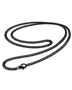 LGT Jewels Cubaanse koord ketting Gourmet Schakel Zwart 3mm