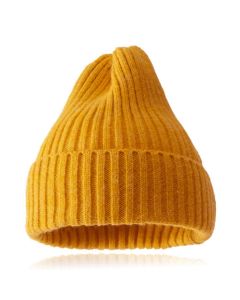 Grof gebreide Beanie Muts Geel - Ruim model