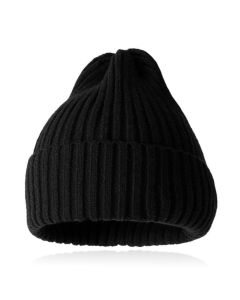 Grof gebreide Beanie Muts Zwart - Ruim model