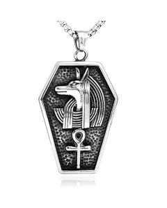 Heren Schakelketting met Zilverkleurige Egyptische Anubis Hanger
