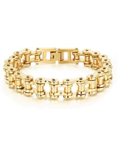 Heren armband Edelstaal Biker Chain Goudkleurig