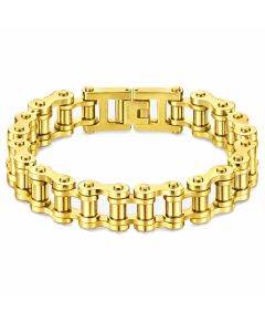 Heren armband Edelstaal Biker Chain Goudkleurig