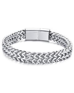 Heren armband edelstaal Zilverkleurig Mesh 8mm