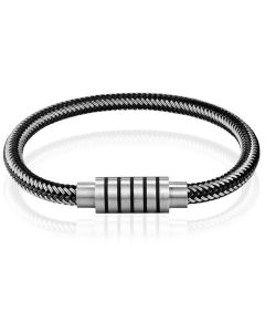 Heren armband Leer Edelstaal Magnetische sluiting 