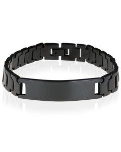 Heren armband Mendes Edelstaal ID Zwart