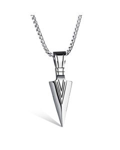 Heren ketting met hanger Edelstaal Viking Arrow Silver