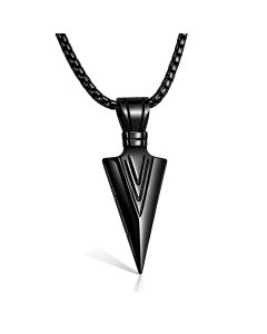 Heren ketting met hanger Edelstaal Viking Arrow Black