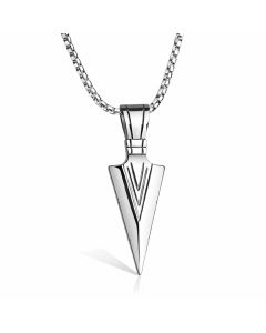Heren ketting met hanger Edelstaal Viking Arrow Silver