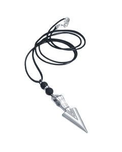 Heren ketting Waxkoord Viking Arrow Zilverkleurig