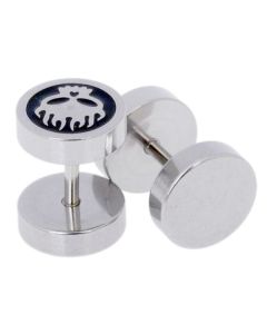 Heren oorbellen Fake Ear Plug Skull