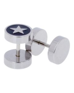 Heren oorbellen Fake Ear Plug Star