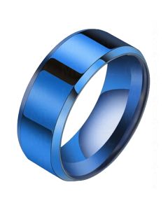 Heren ring Titanium Blauw 8mm