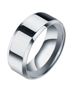 Heren ring Titanium Zilverkleurig 8mm