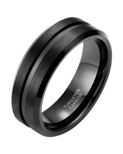 Heren ring Wolfraam Zwart 8mm