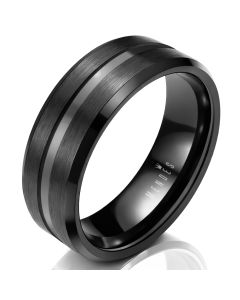 Heren ring Wolfraam Zwart 8mm