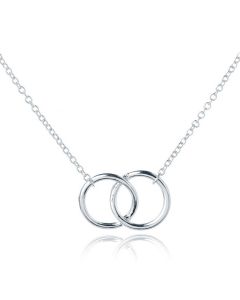 Hippe dames ketting Dubbele Cirkel Zilverkleurig 45cm