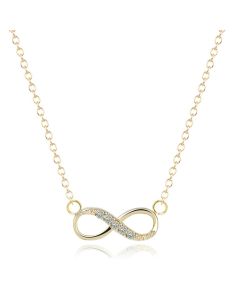 Hippe dames ketting Infinity Zircon Goudkleurig