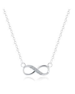 Hippe dames ketting Infinity Zircon Zilverkleurig