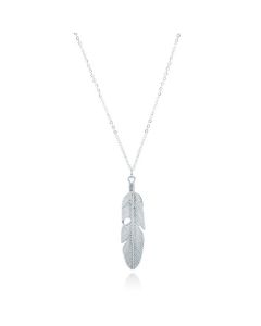 Hippe dames ketting Leaf Zilverkleurig