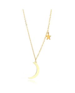 Hippe dames ketting Moon Star Goudkleurig