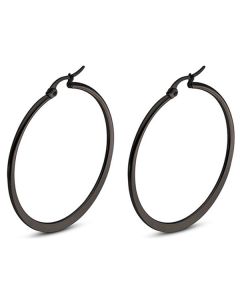 Hoop Oorringen Cilla Jewels Edelstaal Zwart