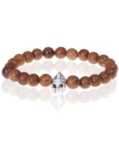 Houten kralen armband Spartaanse Helm