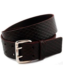 Jesse.V leren riem Croco Bruin