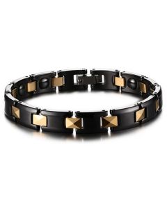 Keramische armband Mendes Magnetisch Zwart Goudkleurig