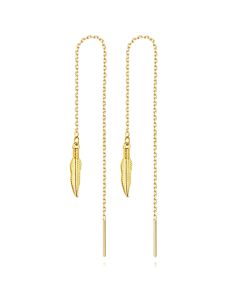 Ketting Oorhangers Dames met Blad goudkleurig van Edelstaal
