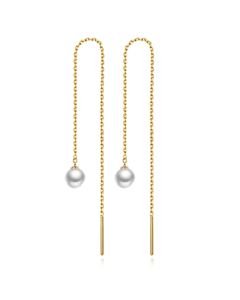 Ketting Oorhangers Dames met Parel Goudkleurig van Edelstaal