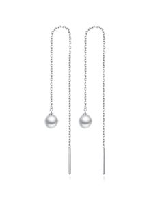 Ketting Oorhangers Dames met Parel Zilverkleurig van Edelstaal