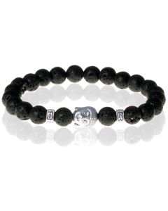 Kralen armband Lavasteen Buddha Silver