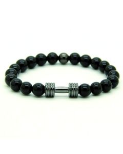 Kralen armband Onyx Dumbbell Black