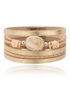 Layered Armband Vintage met Steen  - Champagne