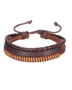 Leren armband Heren Verstelbaar Touw Bruin