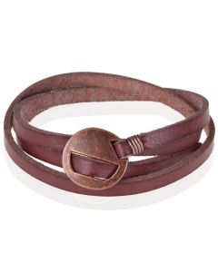 Leren Wikkelarmband LGT Jewels Verstelbaar Bruin