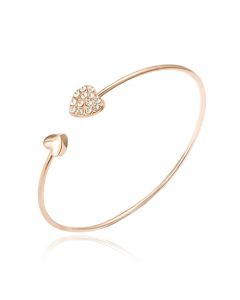 LGT JWLS Bangle Armband met Harten - Gouden Coating