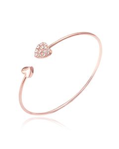 LGT JWLS Bangle Armband met Harten - RosÃ© Gouden Coating