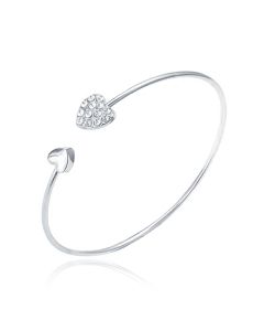 LGT JWLS Bangle Armband met Harten - Zilveren Coating